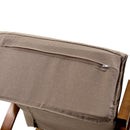 Sedia a Dondolo in Tessuto e Legno con Cuscino e Poggiapiedi 67x130xH95cm Crema