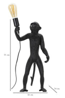 Lampada da Tavolo Monkey Nero 26x34x55 cm in Resina Nero      