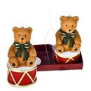 Candele Orsetti Natalizi 4 Pz H11 cm Rosso/Marrone