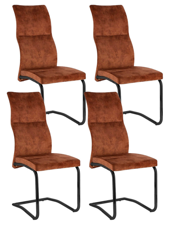 sconto Set 4 Sedie 43,5x62x102h cm Thelma Velluto Ruggine