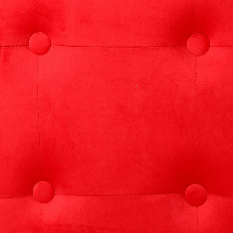 Pouf Contenitore Pieghevole 38x38xh38 cm in Velluto Rosso