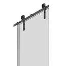 Binario per Porte Scorrevoli con Kit di Accessori 200 cm in Acciaio Emuca Nero