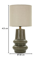Lampada da Tavolo Harmony Ø20x41,5 cm in Ceramica e Ferro e Tessuto Verde      