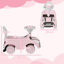 Macchina Cavalcabile per Bambini 18-36 Mesi 53x25x35 cm a Spinta Manuale con Clacson e Volante Funzionante in PP Rosa      
