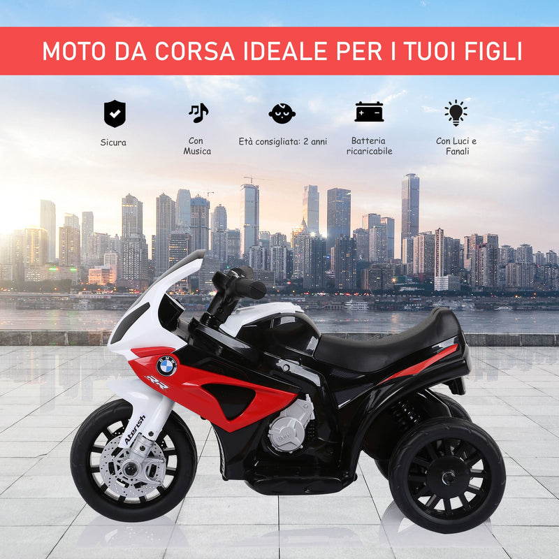 Moto Elettrica per Bambini 6V con Licenza BMW S1000RR Rossa