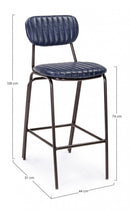 Sgabello Bar Debbie Blu Vintage Imbottito in Similpelle