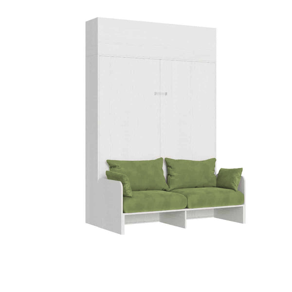 sconto Letto Matrimoniale A Scomparsa 160 Kentaro Con Divano E Pensile Bianco Frassino e Verde