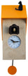 Wandkuckucksuhr 17x37x12 cm mit Katze Pirondini Italien Vicenza Natur und Gelb