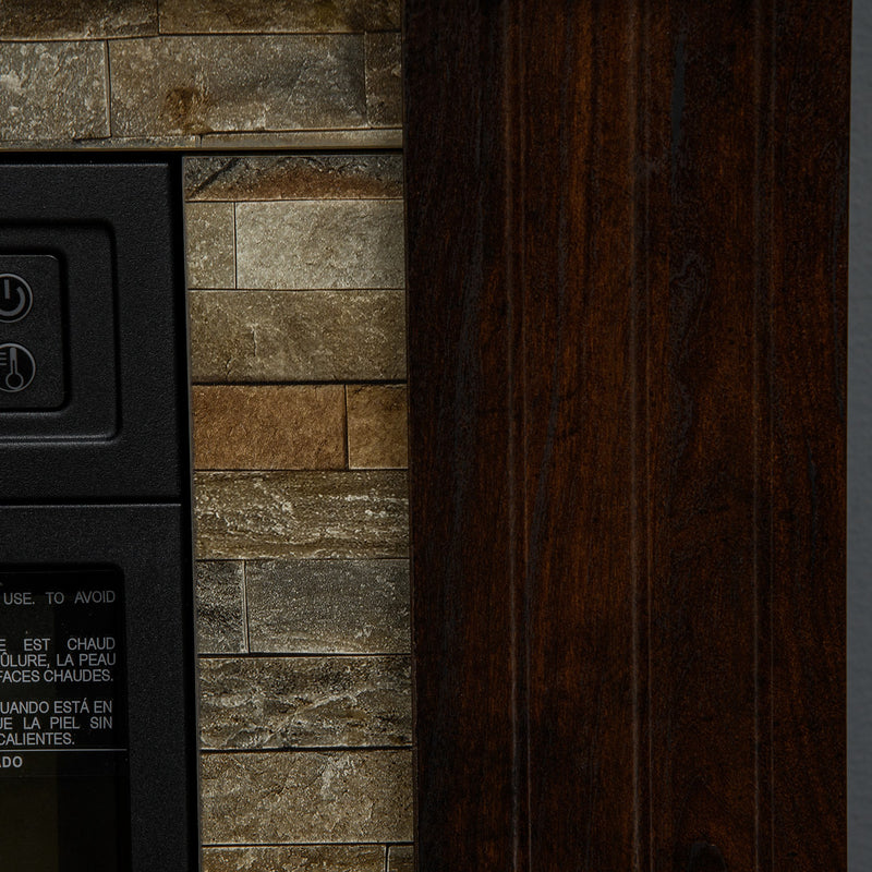 Camino Elettrico da Terra 80x21,6x67,8 cm con Timer Effetto Fiamma e Temperatura Regolabile in Legno e Metallo Marrone      