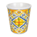 Set 6 Bicchieri Acqua Costiera in Ceramica VdE Tivoli 1996 Bianchi con Decori