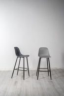 Set 2 Sgabelli 47x37xH103 cm in Polipropilene e Metallo Frida Grigio Chiaro