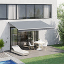 Tenda da Sole Avvolgibile a Parete 295x245 cm in Alluminio e Poliestere Grigio