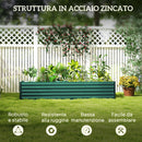 Letto per Orto a Fondo Aperto 240x40x45 cm con Bordi Arrotondati in Acciaio Zincato Verde   