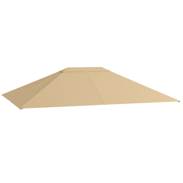 Tetto di Ricambio 4x3 m per Gazebo Anti UV con Presa d'Aria in Poliestere Cachi sconto