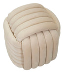 Puff Softy Crema 45x45x45 cm in MDF e Cotone e Poliestere Crema      