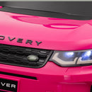 Macchina Elettrica Bambini 106x65,5x51 cm Licenza Land Rover Discovery con Fari Clacson e Cintura in Plastica e Metallo Rosa      