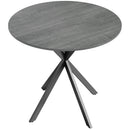 Tavolo da Pranzo Rotondo Stile Industriale Ø80x75 cm con Piano in Truciolare e Gambe a Croce in Acciaio Grigio      