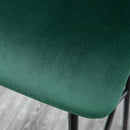 Set 4 Sgabelli Alti con Poggiapiedi 40x45,5x94 cm in Poliestere Vellutato Verde e Nero