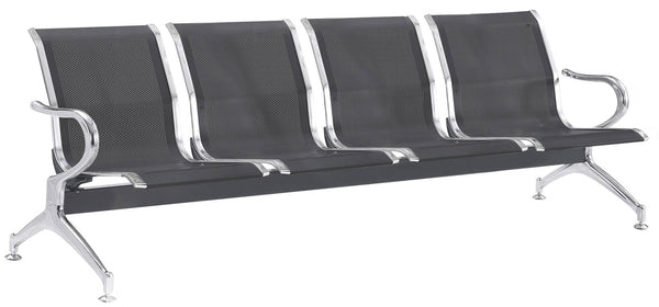 online Tosini Schwarze Bürobank für Wartezimmer 4 Sitze aus Stahl
