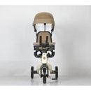 Passeggino Triciclo 70x30x96 cm con Sedile Girevole 360° Trasformabile in Bicicletta Pedagogica Bianco e Beige    