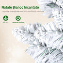 Albero di Natale Innevato 180 cm 479 Rami con 180 Luci LED Colorate Verde e Bianco      