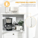 Mobile Cucina per Microonde 60x40x122,5 cm con Cassetto e Armadietto 2 Ante in MDF Bianco  