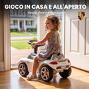Auto Cavalcabile a Spinta per Bambini 18-36 Mesi Licenza Porsche 63x28,5x38 cm con Clacson Fari Suoni in PP Bianco      