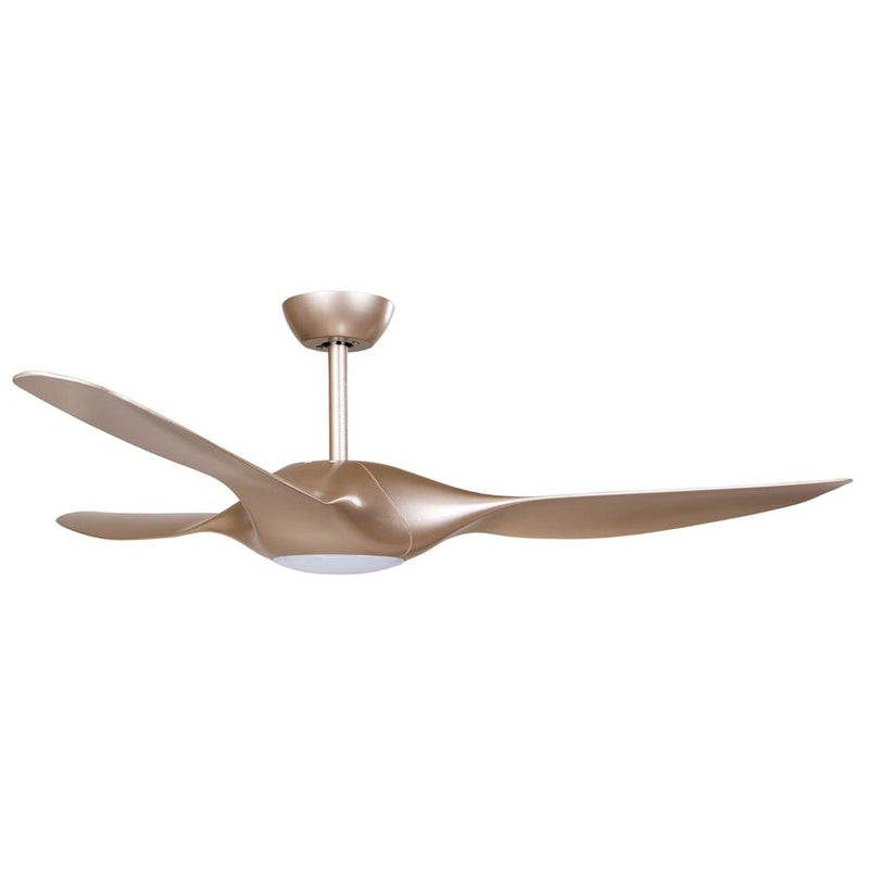 Ventilatore da Soffitto con 3 Pale e Lampada Ø142 cm 6 Velocità Sulion Diamond Oro
