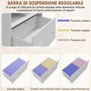 Mobile Archivio da Ufficio 76L x 40P x 75,5A cm con Ruote e Ripiano Aperto Ampio Cassetto in Trcuciolato Bianco      