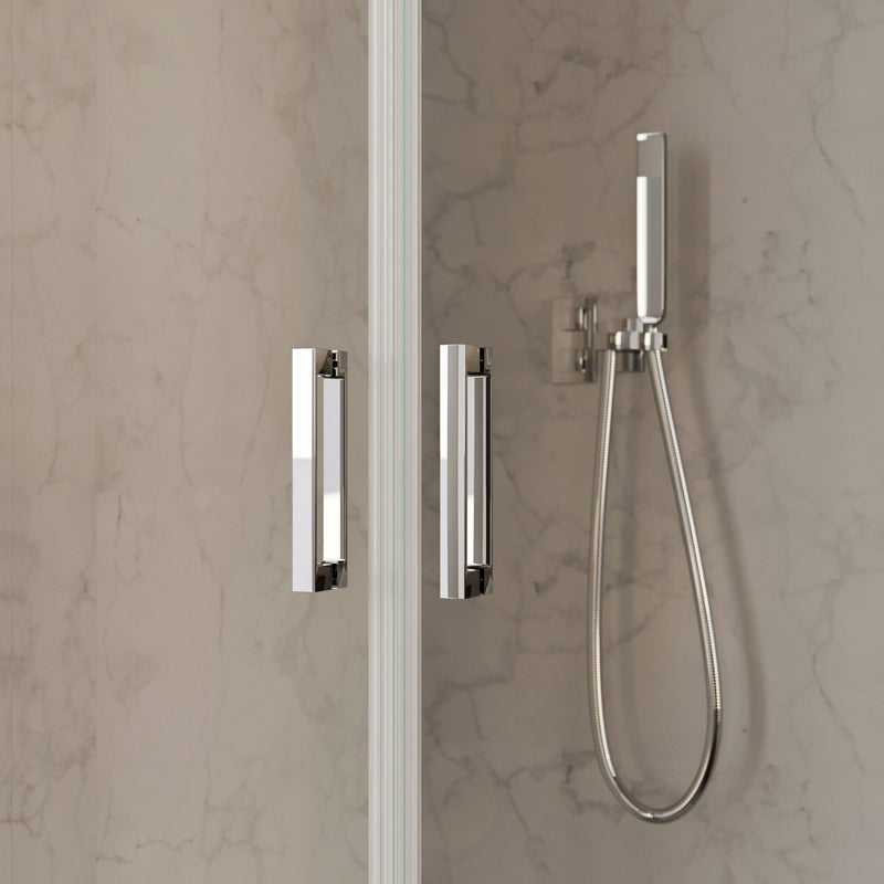 Porta Parete Doccia 2 Ante Saloon in Cristallo Trasparente 6mm H195 Bonussi Julia Varie Misure