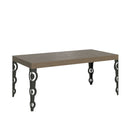 Tavolo Allungabile 90-246x90x77 cm Karamay Premium Tortora Telaio Antracite 