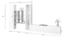 Parete Attrezzata Soggiorno 350x30x180 cm Maruska n°24 Bianco Lucido