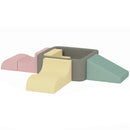 Set di 7 Costruzioni Morbide per Bambini 3-6 Anni 174x174x30 cm con Rivestimenti Lavabili in Velluto a Coste Multicolore      
