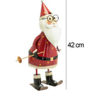 Statuina Babbo Natale Figura in Metallo Decorazione Addobbo Natalizio 42 cm