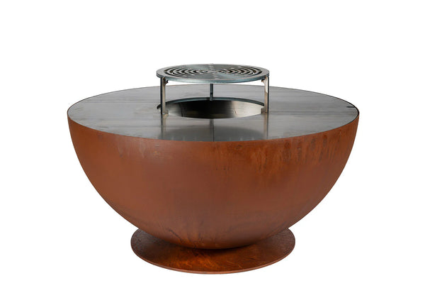 prezzo Barbecue a Legna Ø80x42 cm Tulipano in Acciaio Effetto Ruggine