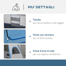 Tenda da Campeggio 4-8 Persone 4x2,75x2,1m in Tessuto Taffetà Grigio