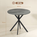 Tavolo da Pranzo Rotondo Stile Industriale Ø80x75 cm con Piano in Truciolare e Gambe a Croce in Acciaio Grigio      