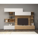 Parete attrezzata Tronador 260 cm bianco rovere sorrento Seconda Scelta
