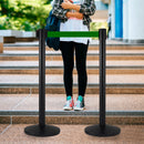 2 Colonnine Tendinastro 3 metri in Metallo Nero Opaco Ø36x101 cm Nastro Verde