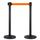 2 Gardinenstangen 3 Meter aus mattschwarzem Metall Ø36x101 cm orangefarbenes Band