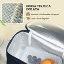 Cesta Valigetta da Pic Nic per 4 Persone 24 Pezzi in Vimini color Legno  