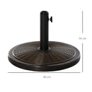Base per Ombrellone  da 14kg con Effetto Rattan  Ø48x34 cm in Cemento e Plastica Bronzo