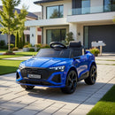 Macchina Elettrica per Bambini 12V Licenza Ufficiale Audi SQ8 E-Tron con Telecomando e Sedile Pelle Blu