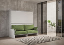 Letto Doppio A Scomparsa Kando Con Divano Bianco Frassino e Verde      