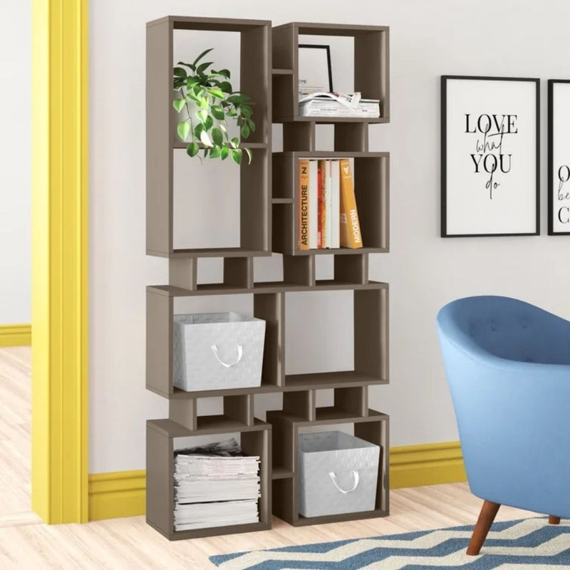 Libreria bifacciale 79x166,5 cm Rail tortora