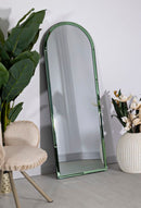 Specchio da Muro Baku Verde 55x2x150 cm in MDF e Vetro e Specchio Verde      