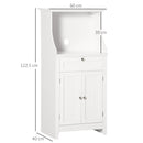 Mobile Cucina per Microonde 60x40x122,5 cm con Cassetto e Armadietto 2 Ante in MDF Bianco  