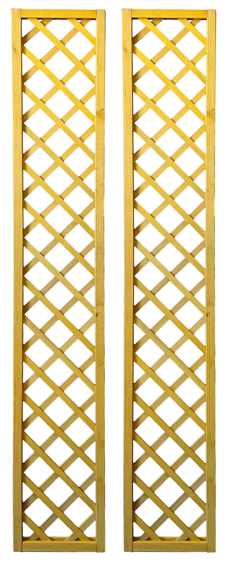 Set 2 Pannelli Grigliati per Rampicanti 30x180 cm in Legno Naturale
