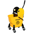 Secchio Lavapavimenti Professionale con Strizzatore Manuale 44x36x90 cm 4 Ruote e Maniglia in Metallo Giallo