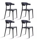 Set 4 Sedie Impilabili 50x75,5x52 cm in Polipropilene New America Nero